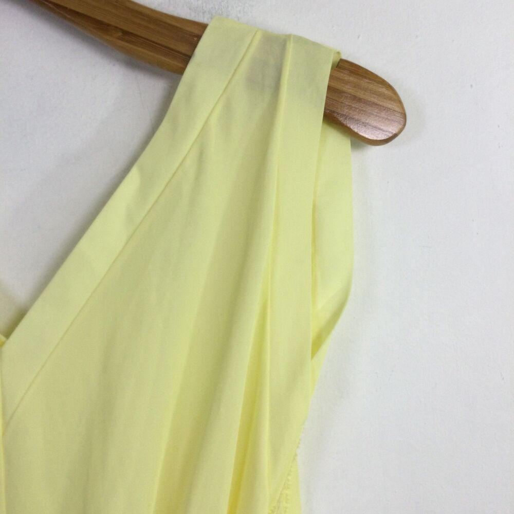 Lucy Larcom Womens Nightgown Maxi Dress V-Neck Sleeveless Pleated Yellow Size 36 - Picture 14 of 16